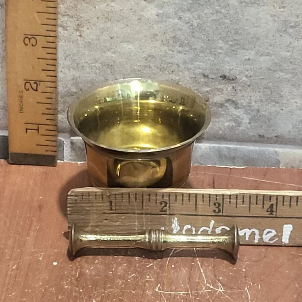Antique Brass Mortar and Pestle Set